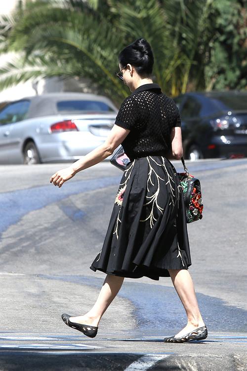 Dita Von Teese grabs breakfast at Stamp restaurant July 30, 2014