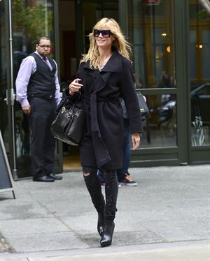 Heidi Klum leaves her hotel in New York City on November 1, 2013
