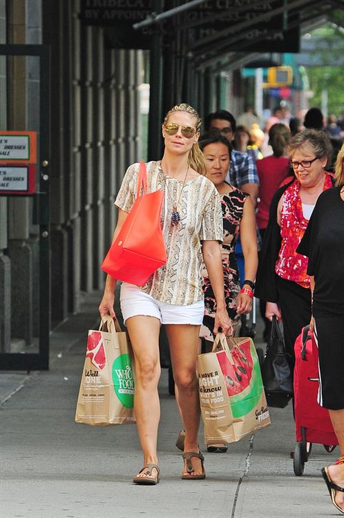 Heidi Klum shopping with her Mom Erna Klum in NYC on June 24, 2013