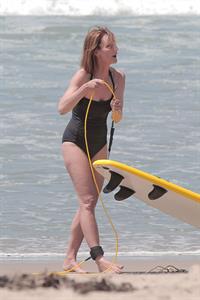 Helen Hunt wearing a swimsuit on the set of 'Ride' in LA August 5, 2013 