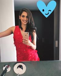 Manushi Chhillar taking a selfie