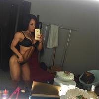 Yarishna Ayala Otero in a bikini in lingerie taking a selfie