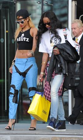 Rihanna arrives, an hour late, at her concert at the Manchester Arena on July 16, 2013