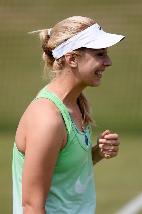 Sabine Lisicki During a Practice Session Wimbledon Lawn Tennis Championships in London 05.07.13 