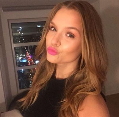 Josephine Skriver taking a selfie