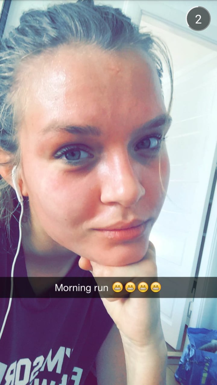 Josephine Skriver taking a selfie