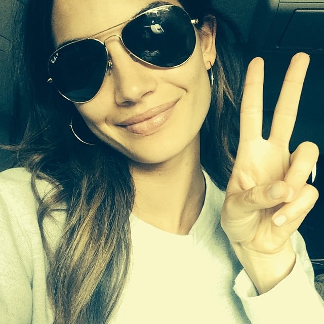 Lily Aldridge taking a selfie