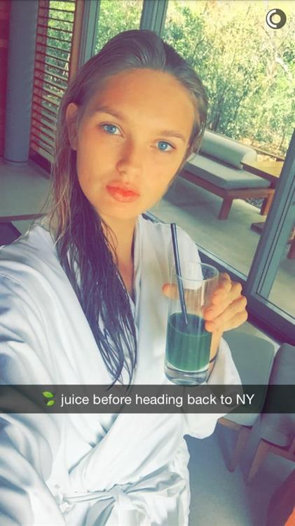 Romee Strijd taking a selfie