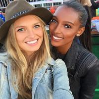 Romee Strijd taking a selfie