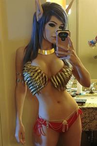 Danielle Beaulieu in a bikini taking a selfie