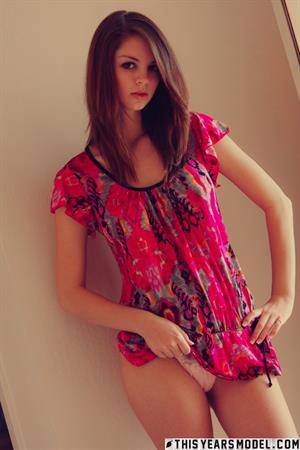 Aspen Martin Pictures Aspen In A Magenta Dress with Less