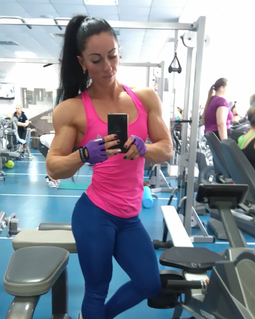 Viktoriia Pohribniak taking a selfie