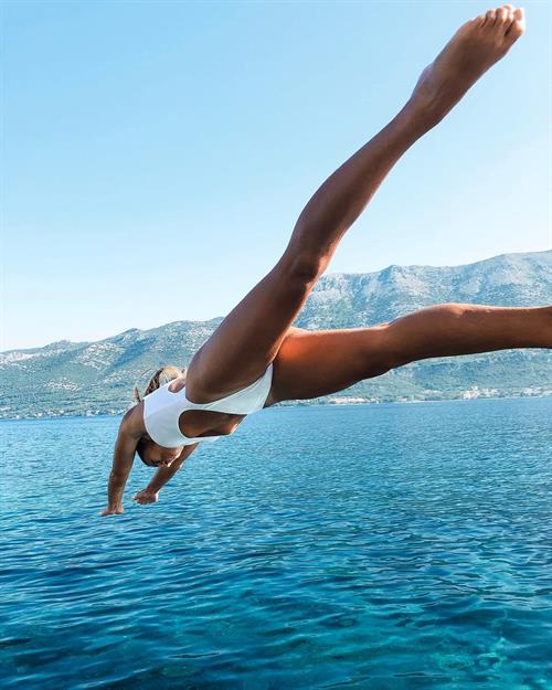 Hannah Perera in a bikini