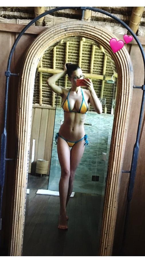 Helga Lovekaty in a bikini