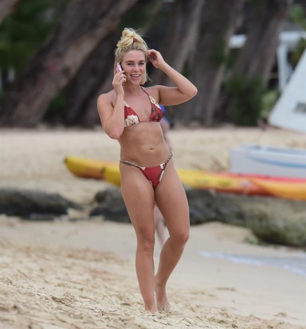 Gabby Allen sexy bikini photos seen by paparazzi on a beach in Barbados she has a nice ass.








