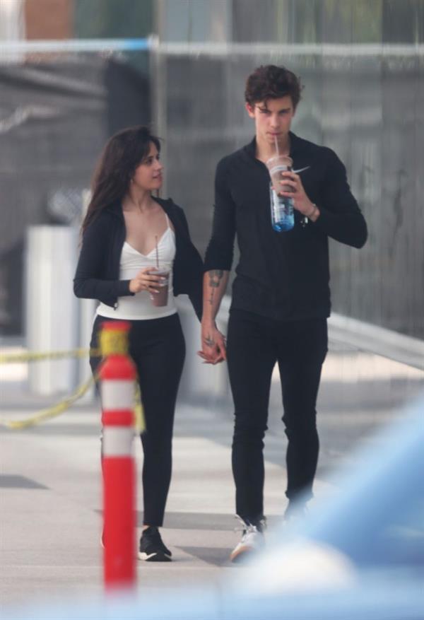 Camila Cabello looking sexy seen in public with Shawn Mendes by paparazzi.




