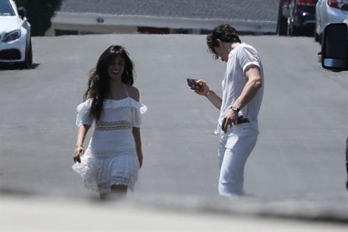 Camila Cabello Pictures Camila Cabello sexy ass in a white dress seen with Shawn Mendes by paparazzi.