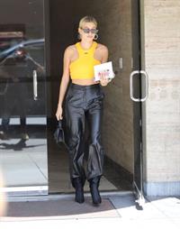 Hailey Bieber braless tits pokies seen by paparazzi in a halter top.





