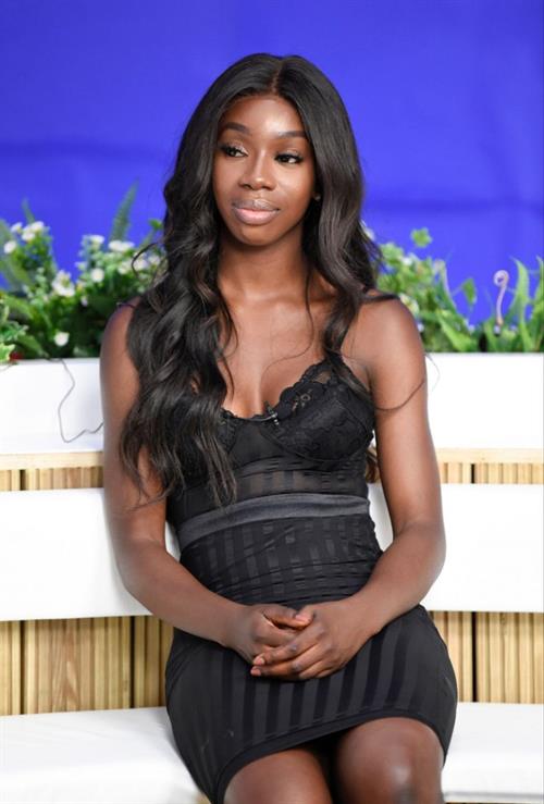 Yewande Biala Pictures Yewande Biala from Love Island sexy in a tight black dress on I Saw It First HQ .