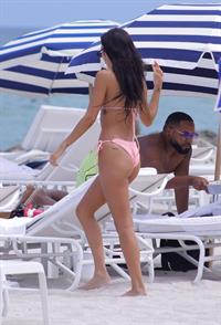 Chantel Jeffries sexy ass in a bikini at the beach in Miami seen by paparazzi showing nice cleavage.
























