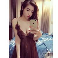 Elly Tran Ha in lingerie taking a selfie