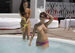 India Reynolds Nude Pictures India Reynolds and Daisy Watts nude boobs exposed when they strip off their bikini tops and both go topless.