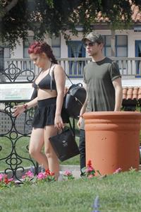 Ariel Winter paparazzi pictures in black bikini top and short skirt