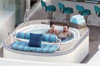 Camila Morrone in a sexy swimsuit in a hot tub on a yacht with Leonardo DiCaprio seen by paparazzi.










