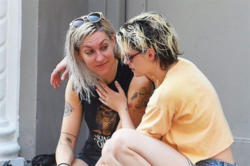 Kristen Stewart Pictures Kristen Stewart lesbian kiss making out with Dylan Meyer seen by paparazzi.