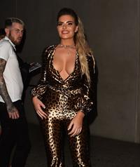 Megan Barton nip slip flash seen by paparazzi as she shows off her braless big boobs in London.





