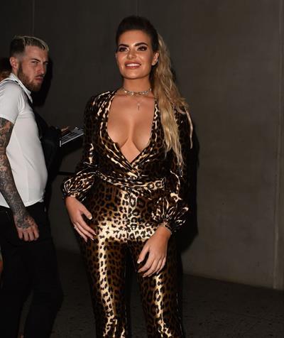 Megan Barton nip slip flash seen by paparazzi as she shows off her braless big boobs in London.





