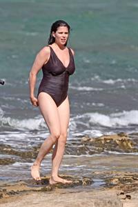 Neve Campbell in a bikini