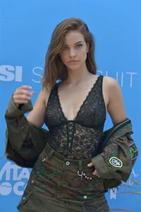 Barbara Palvin boobs in a see through top showing her tits on location with Sports Illustrated Swimsuit.


























