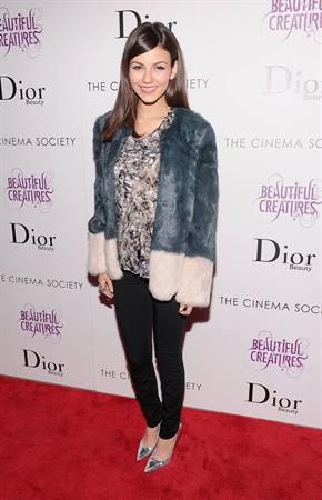 Victoria Justice The Cinema Society screening of Beautiful Creatures in NY 2/11/13 