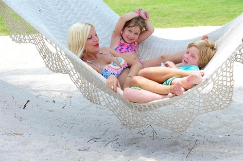 Tori Spelling Bikini Pictures Tori Spelling Celebrates her birthday with family at the St Regis Punta Mita Resort in Mexico (May 20, 2013)