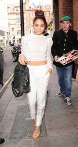 Vanessa Hudgens arriving at BBC Radio 1 in London on July 16, 2013 