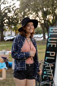 Kayla Coyote in Denim Shorts