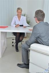 Samantha Jolie is never afraid to role play for the sake of a booty call, especially when she knows that her creamy pussy is set to get licked and she'll have the chance to suck a rock hard cock. Soon she has parted her long legs, making it easy for her guy to slide home and fuck her tight snatch until she is moaning her orgasmic ecstasy. 