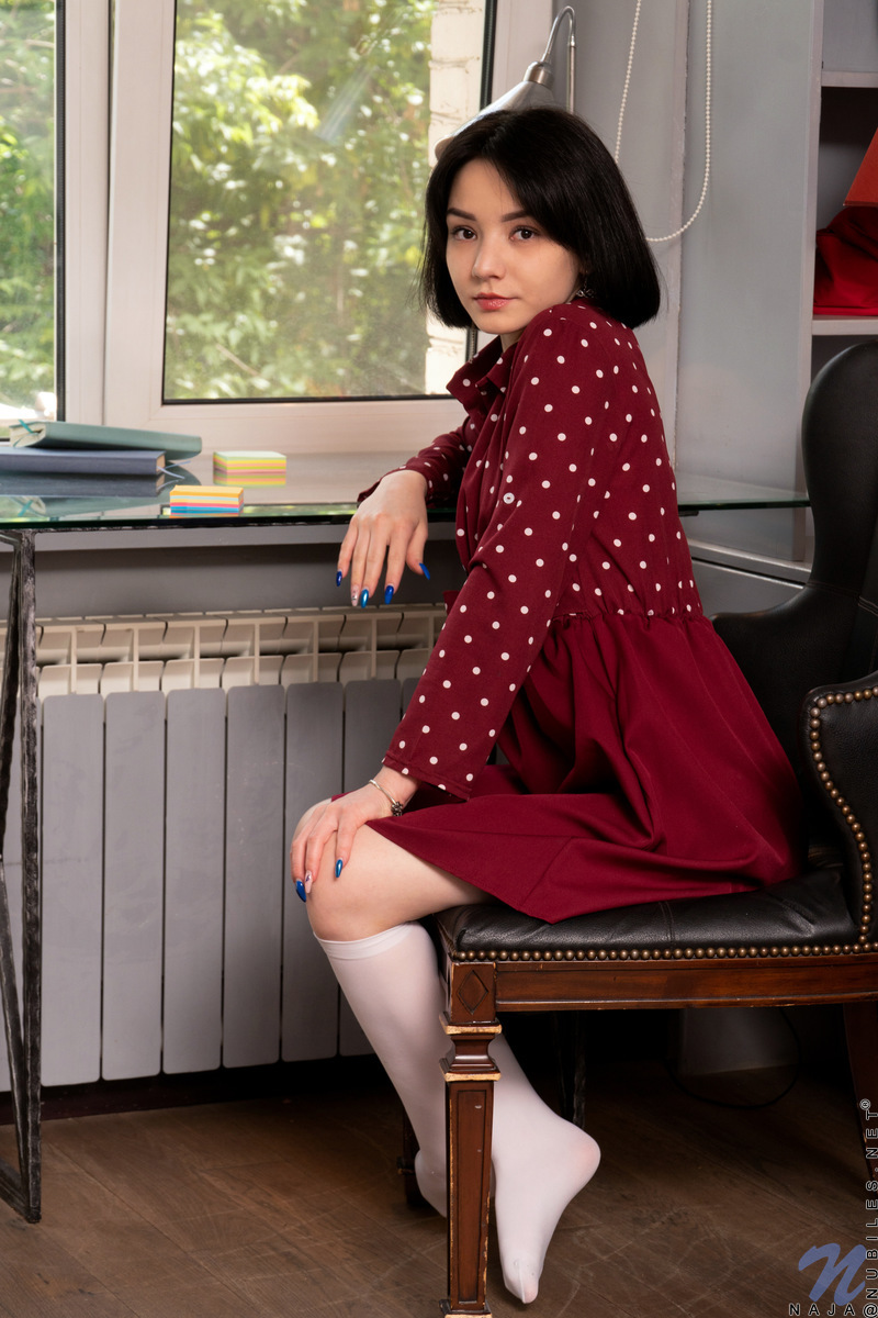 Although Naja dresses up nicely in cute but sexy outfits, this horny Russian is never shy about peeling off her clothes and letting you see her secrets. From sheer thongs to cute bras, she loves her sensual underwear. Even more than that, she loves the way her hands feel fondling her boobs and bare clit.