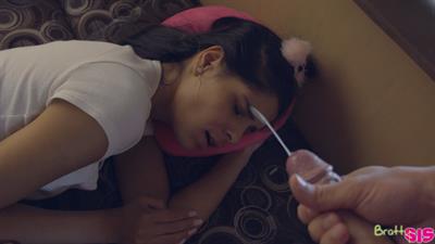 Adopted Lily Rader fucks her cousin then brings her other cousin Katya Rodriguez in for a horny girl girl boy threesome