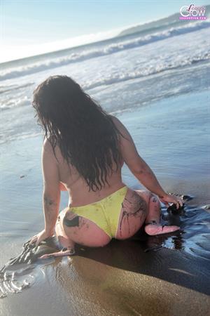 Leanne Crow Nude Pictures If only because I know how much you all love seeing me and my massive all-natural big tits on the beach, frolicking in the sand and waves, getting all wet and rolling in the sand... you know, the kind of thing I do every day! ;-)