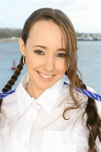  Laura J in college uniform with white ankle socks 