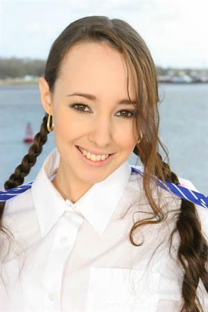  Laura J in college uniform with white ankle socks 