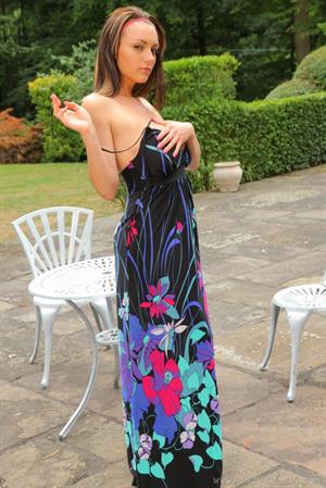 Jenna Hoskins Nude Pictures Busty Jenna Hoskins looks stunning in a long summer dress