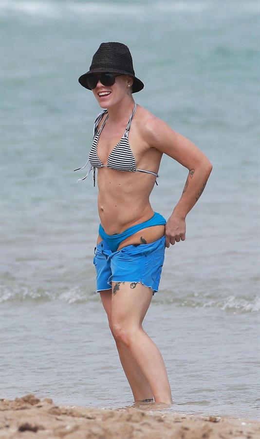 Pink in a bikini