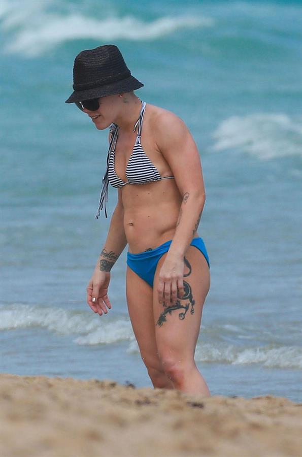 Pink in a bikini