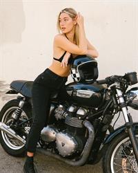 Kayla Jones on a Triumph Motorcycle