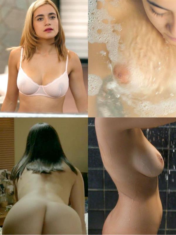 Paulina Gaitan nude photo collage showing her topless boobs and naked ass from different scenes.