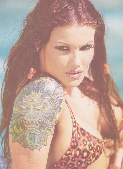 Amy Dumas in a bikini