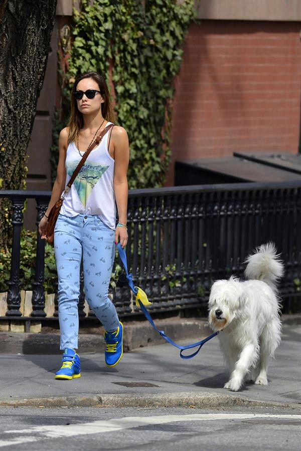 Olivia Wilde walking her dog in New York City - April 9, 2013 